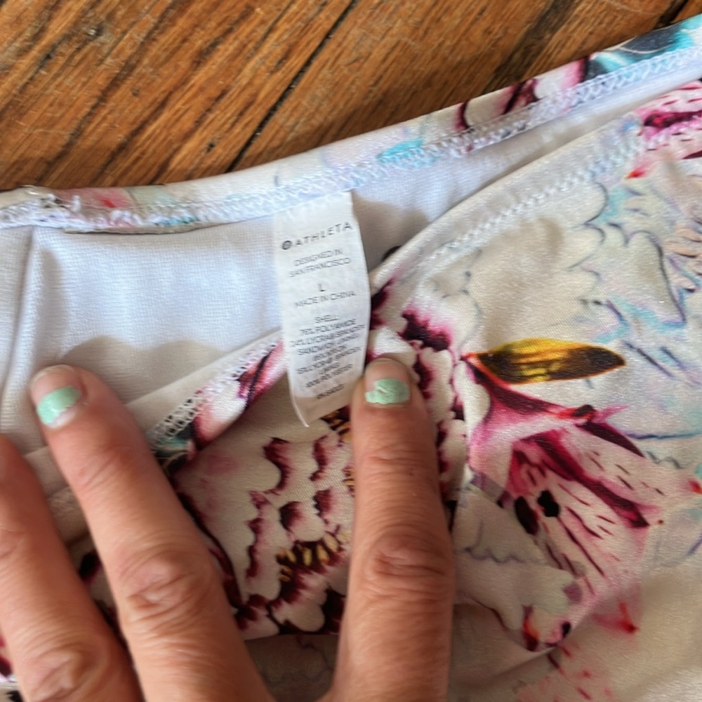 Athleta Floral Stripe High Waist Swim Bottoms - Picture 3 of 4